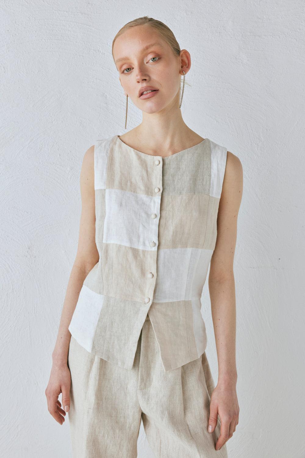 Rare Linen Vest Natural Product Image