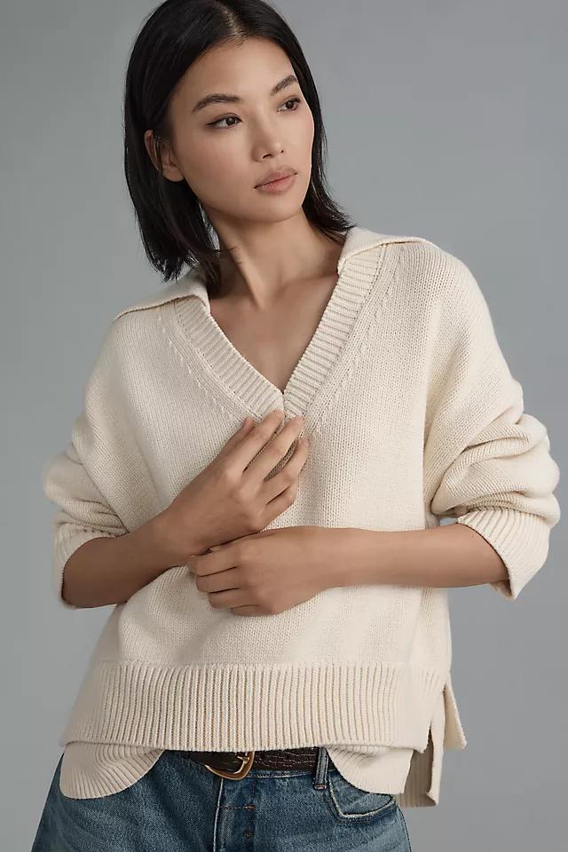 Maeve Layered Polo Sweater Product Image