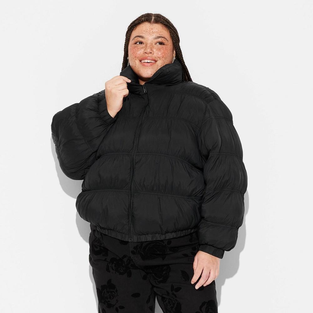 Womens Puffer Jacket - Wild Fable Black XXL Product Image