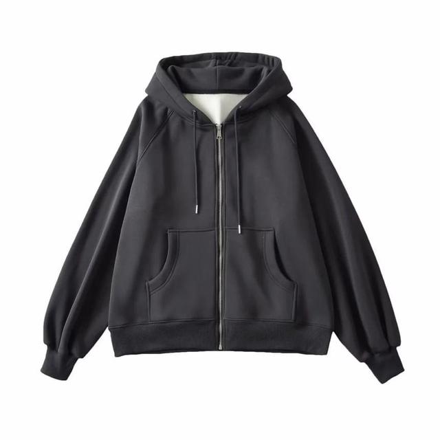 Plain Zip Hoodie Product Image