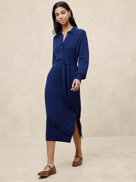 Buttoned Midi Sweater Dress Product Image