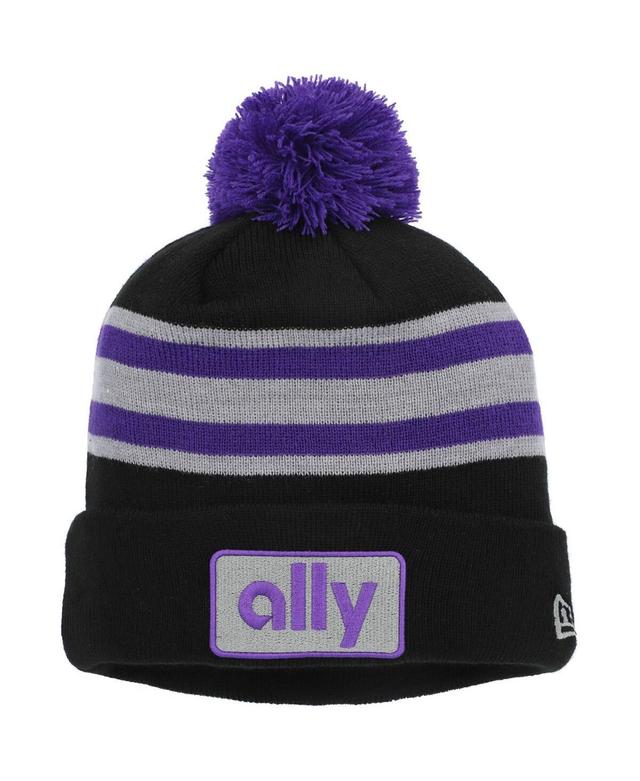 Mens New Era Purple Alex Bowman Cuffed Knit Hat with Pom - Purple Product Image