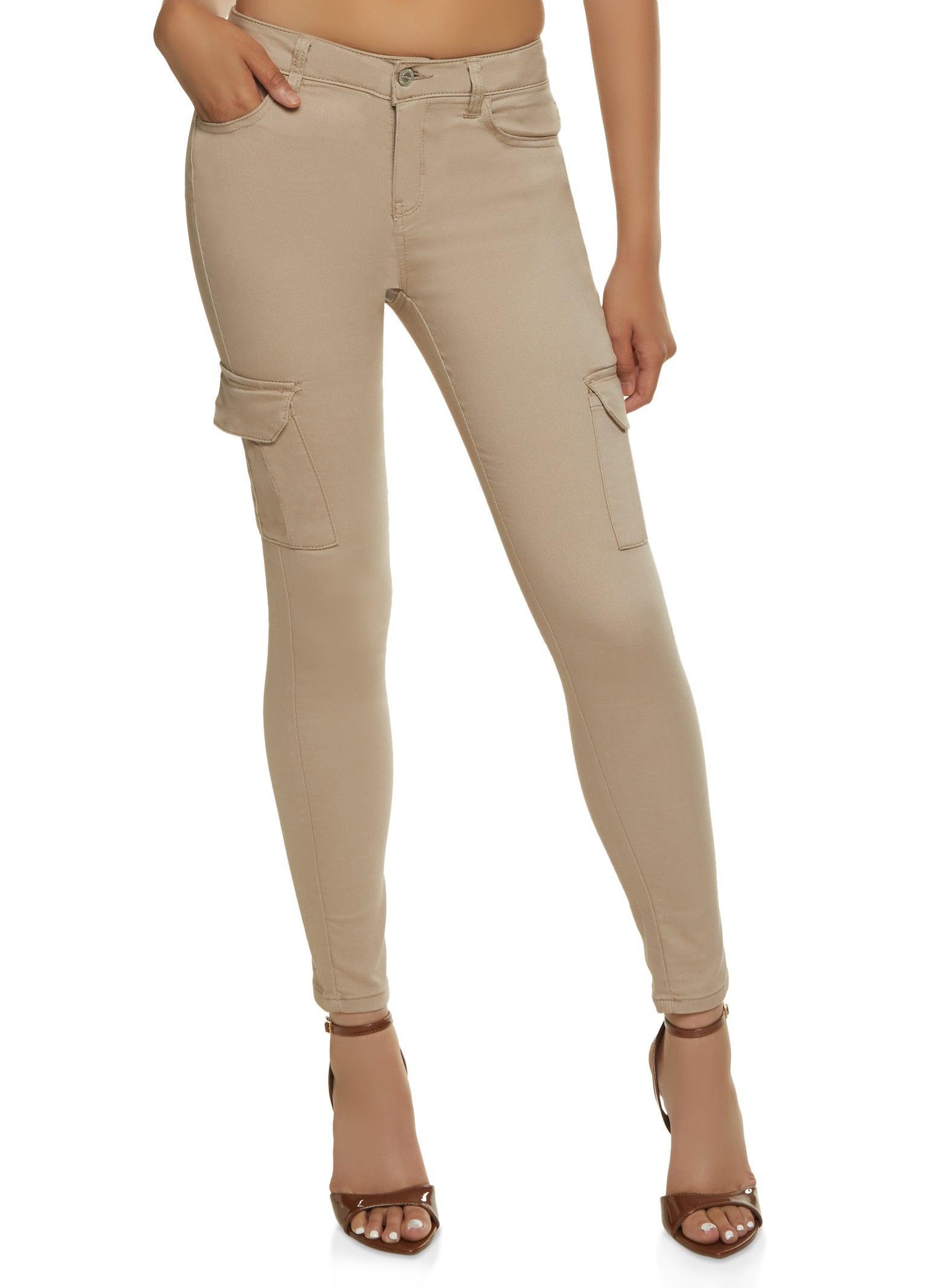 Womens Twill Skinny Cargo Pants Product Image