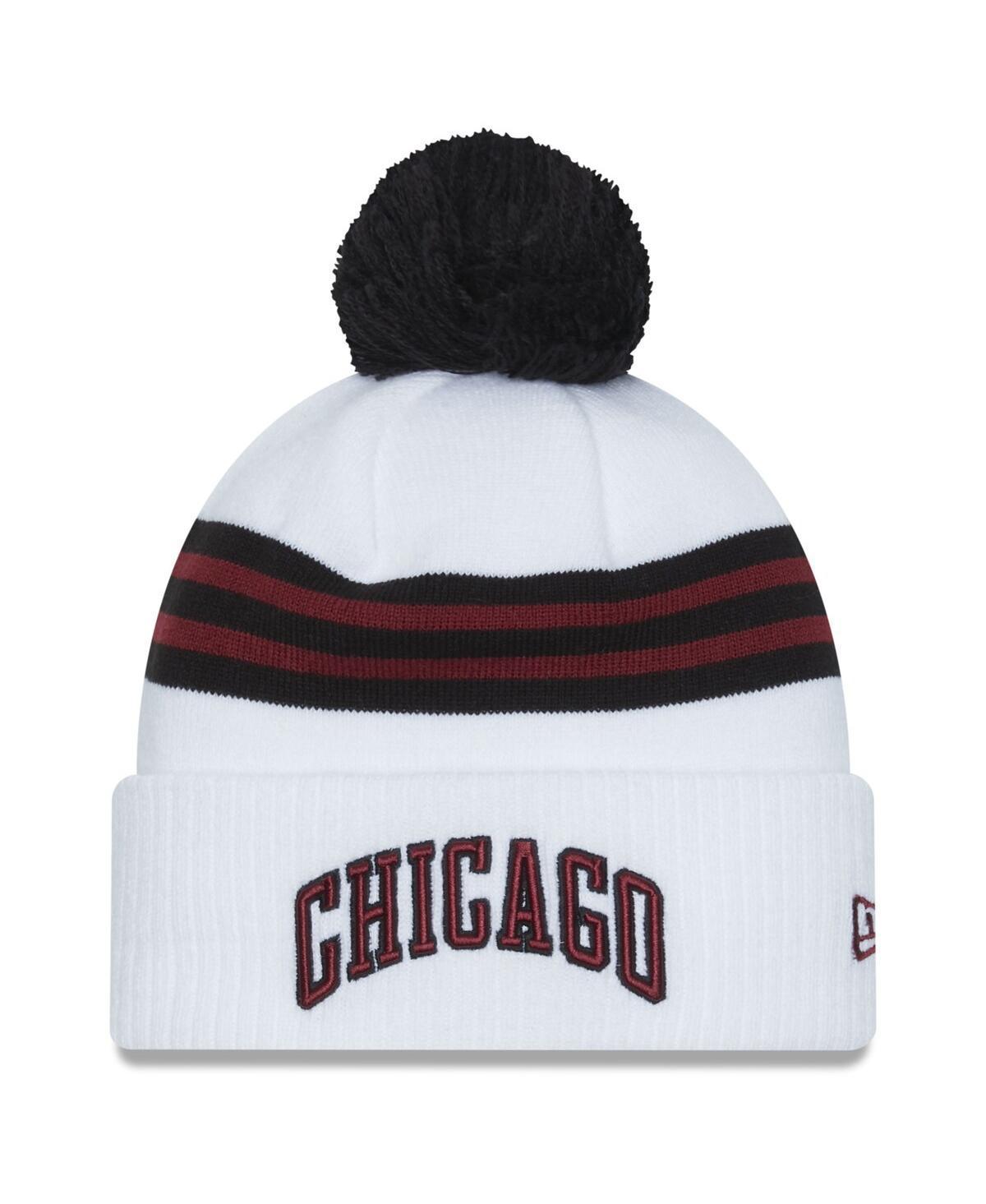 Mens New Era White Chicago Bulls 2022/23 City Edition Official Cuffed Pom Knit Hat Product Image