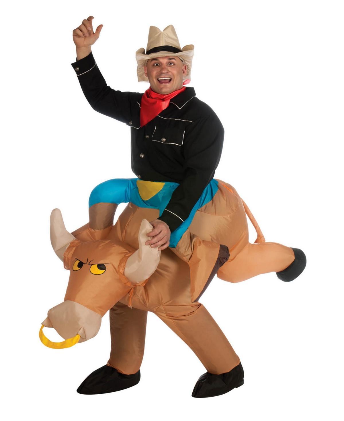 BuySeason Mens Infl Bull Rider Costume - Black Product Image