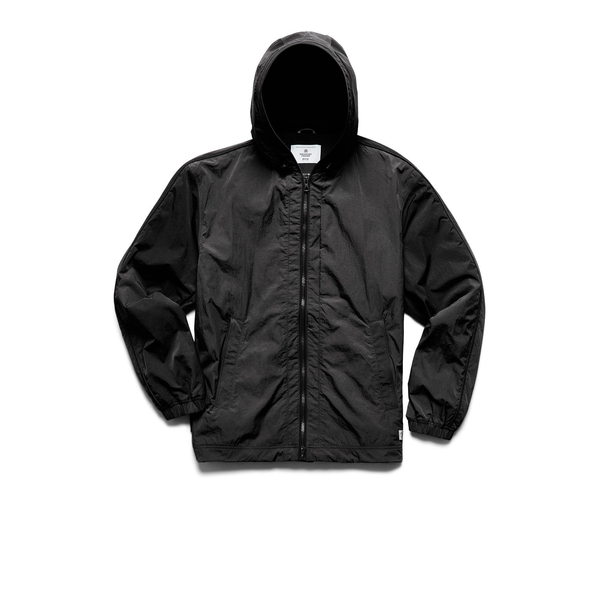 Crinkle Nylon Match Hooded Jacket Male Product Image