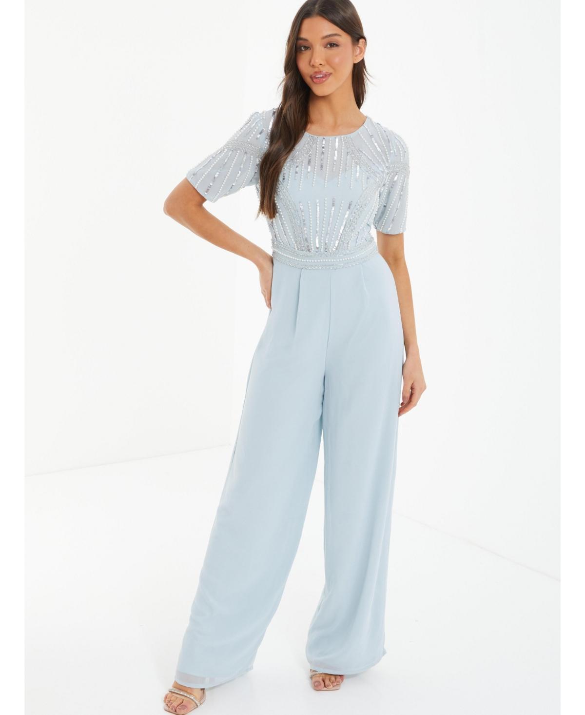 Women's Embellished Short Sleeve Jumpsuit Product Image