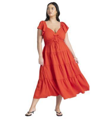 Plus Size Ruffled Tiered Maxi Dress Product Image