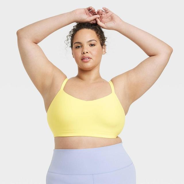 Womens Everyday Soft Light Support Strappy Sports Bra - All In Motion Lemon Yellow 4X Product Image