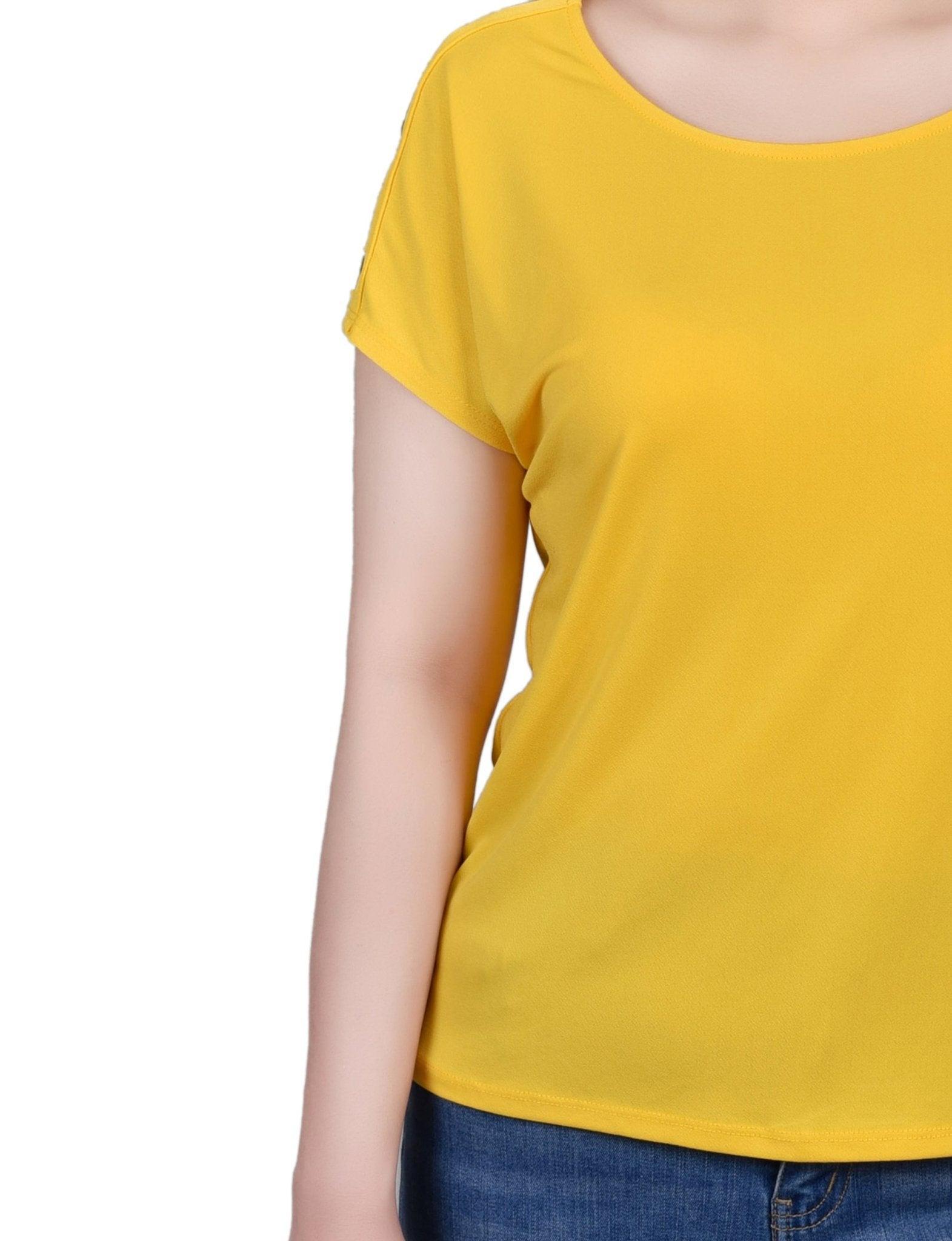 Short Sleeve Extended Sleeve Tunic Top - Petite Product Image