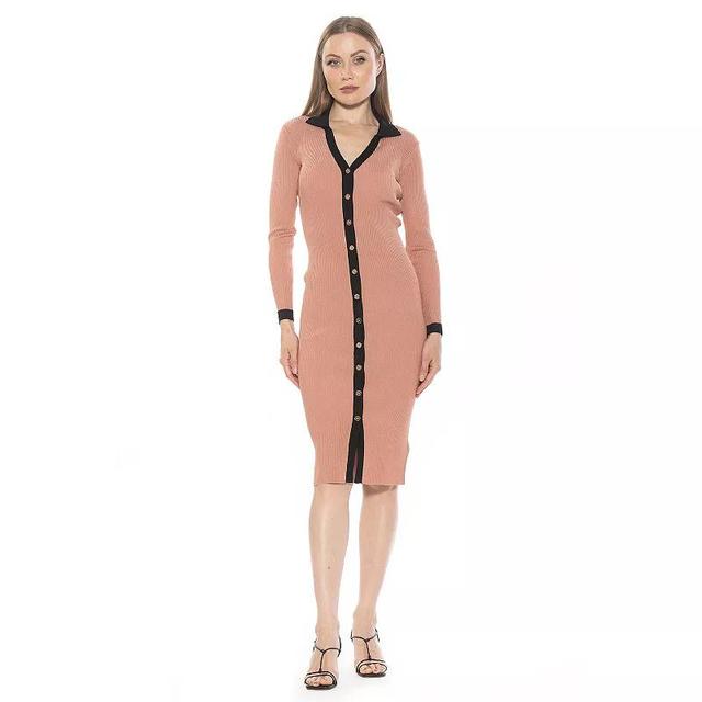 Womens ALEXIA ADMOR Cordelia Long Sleeve Knit Midi Dress Product Image