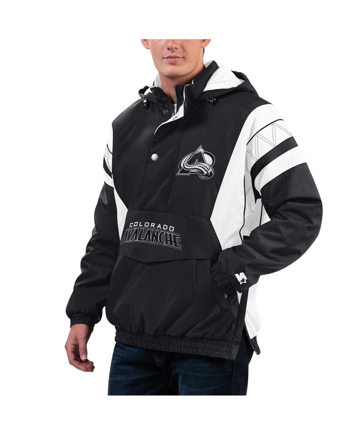 Mens Starter Black Colorado Avalanche Home Team Half-Zip Hoodie Jacket Product Image