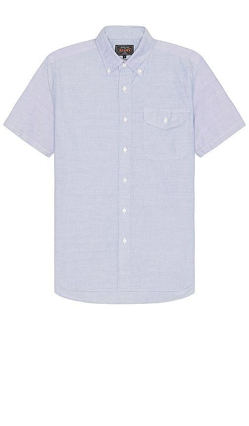 Beams Plus B.d. Short Sleeve Oxford Shirt in Blue Product Image