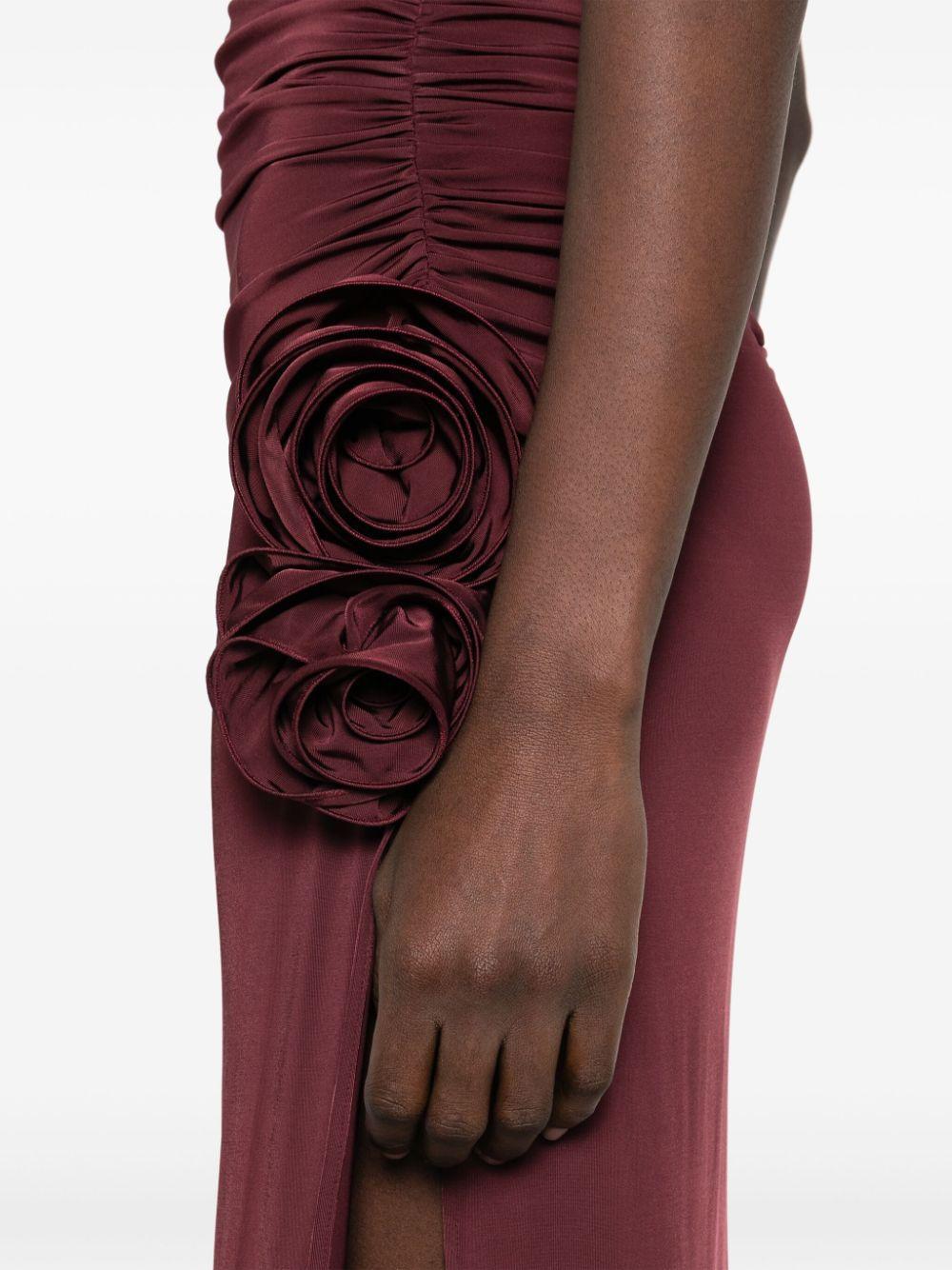 draped high-neck midi dress Product Image