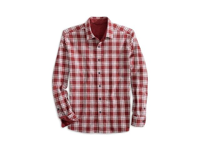 Southern Tide Long Sleeve Melbourne Reversible Plaid Sport Shirt (Heather Tuscany ) Men's Clothing Product Image