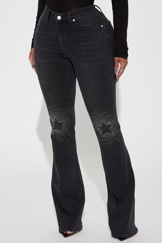 Be A Star Stretch Bootcut Jeans - Black Wash Product Image