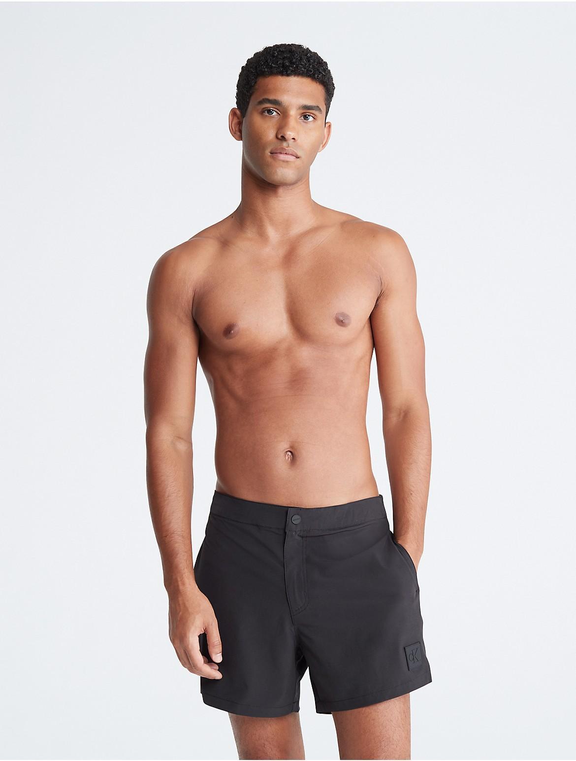 Calvin Klein Men's Solid Swim Shorts - Black - L Product Image