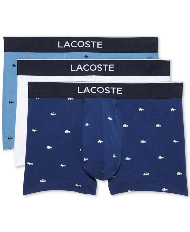 Lacoste Mens Casual Signature Crocodile Print Trunk Set, 3 Pack Product Image