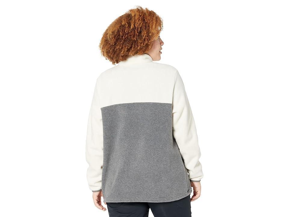 Columbia Plus Size Benton Springs 12 Snap Pullover (City Grey Heather/Chalk) Women's Long Sleeve Pullover Product Image