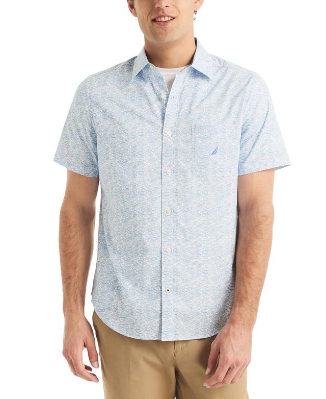 Nautica Mens Classic-Fit Stretch Boat-Print Button-Down Shirt Product Image