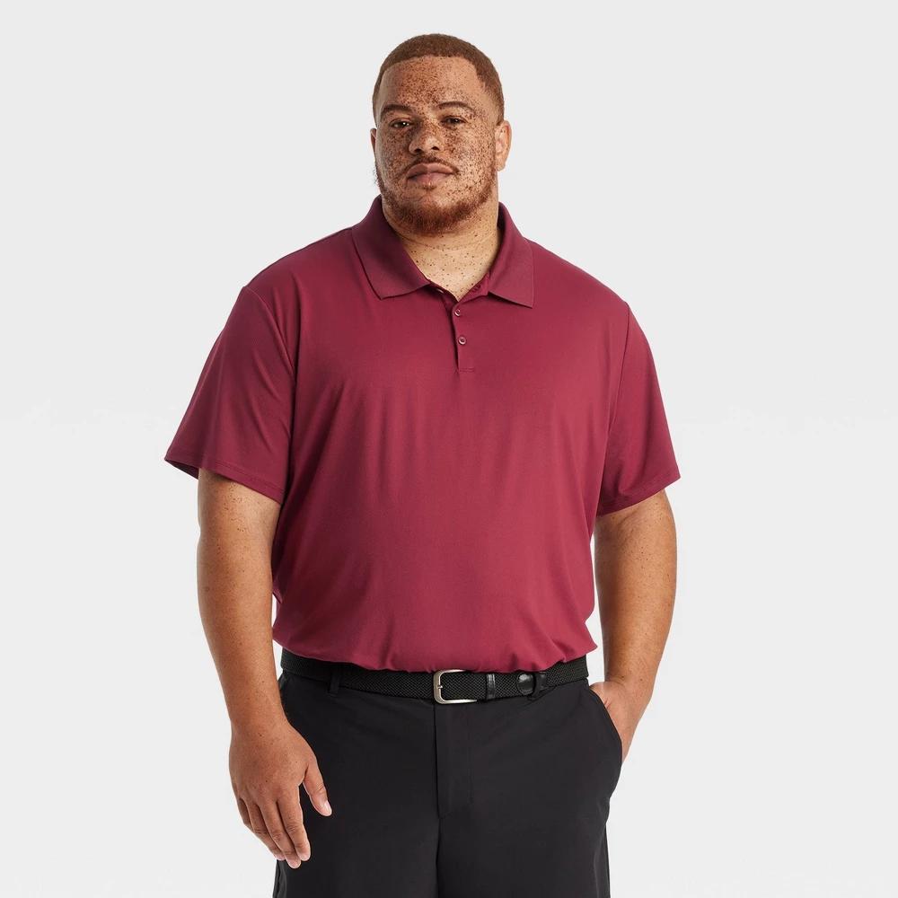 Mens Big Textured Polo Shirt - All In Motion Dark Red 3XL Product Image