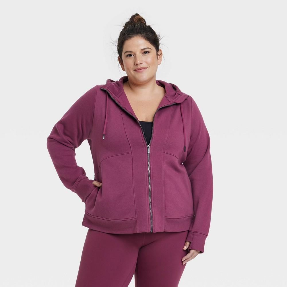 Womens Full Zip Fleece Hoodie - All in Motion Product Image