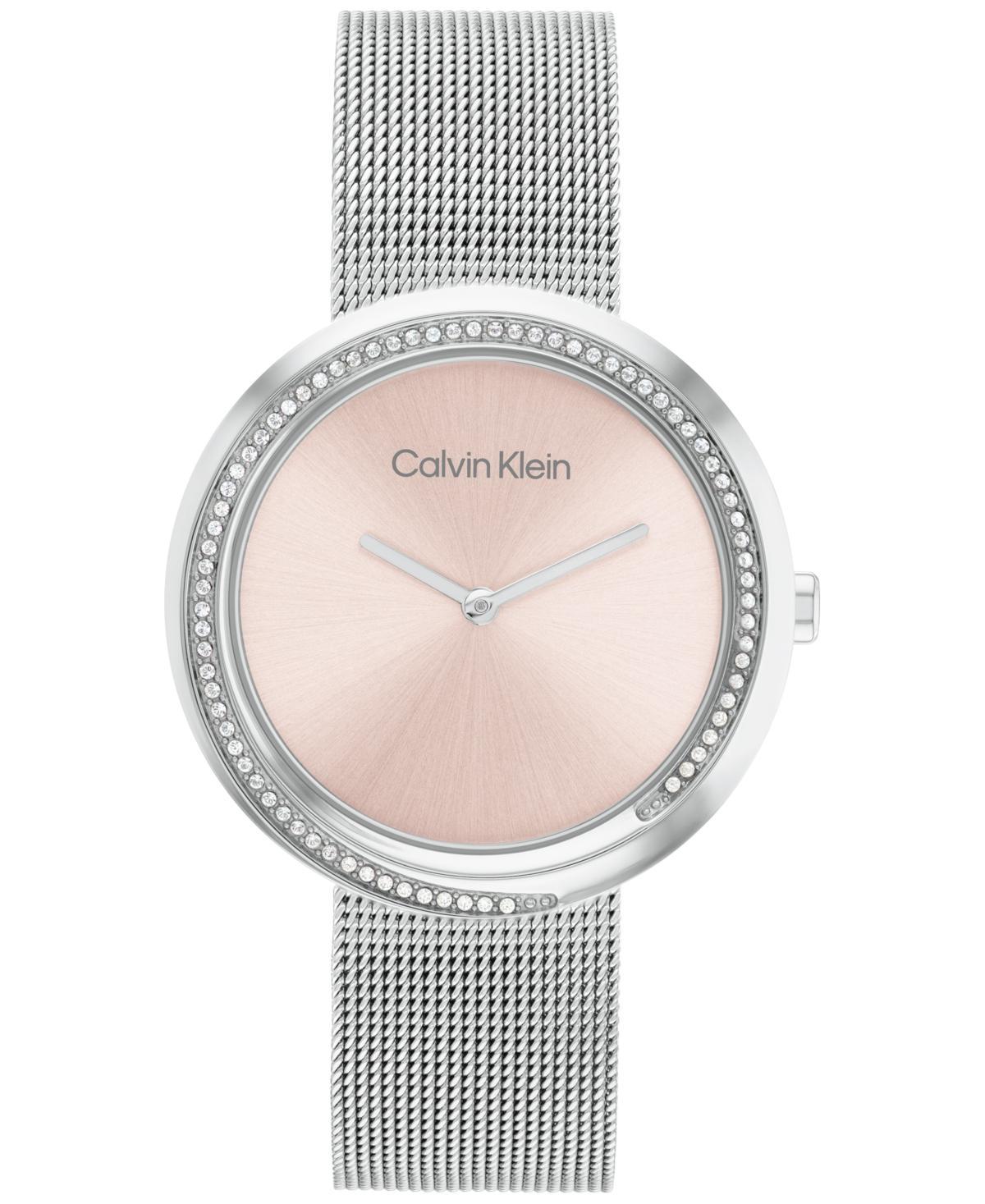 Calvin Klein Womens Stainless Steel Mesh Bracelet Watch 34mm Product Image