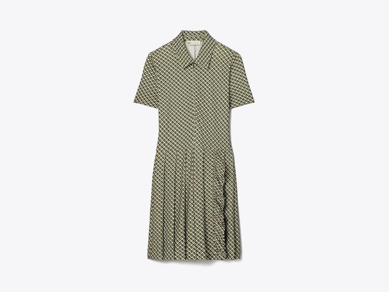 Printed Pleated Zip-Front Golf Dress Product Image