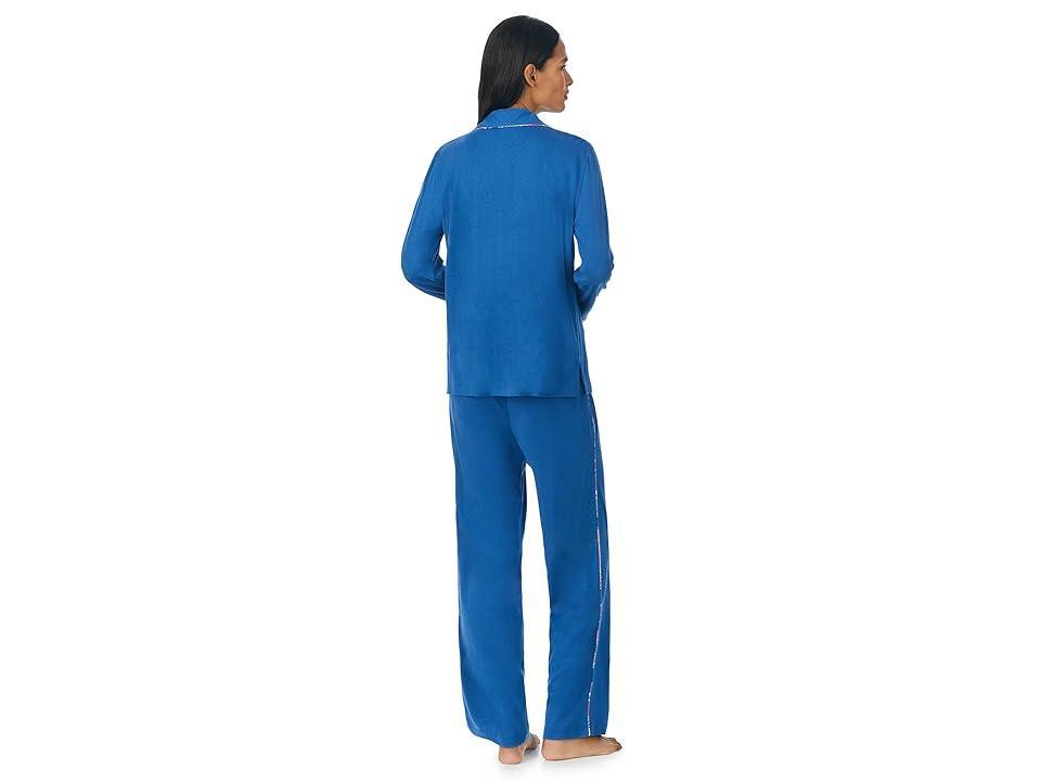 LAUREN Ralph Lauren Long Sleeve Knit Notch PJ Set Women's Pajama Sets Product Image