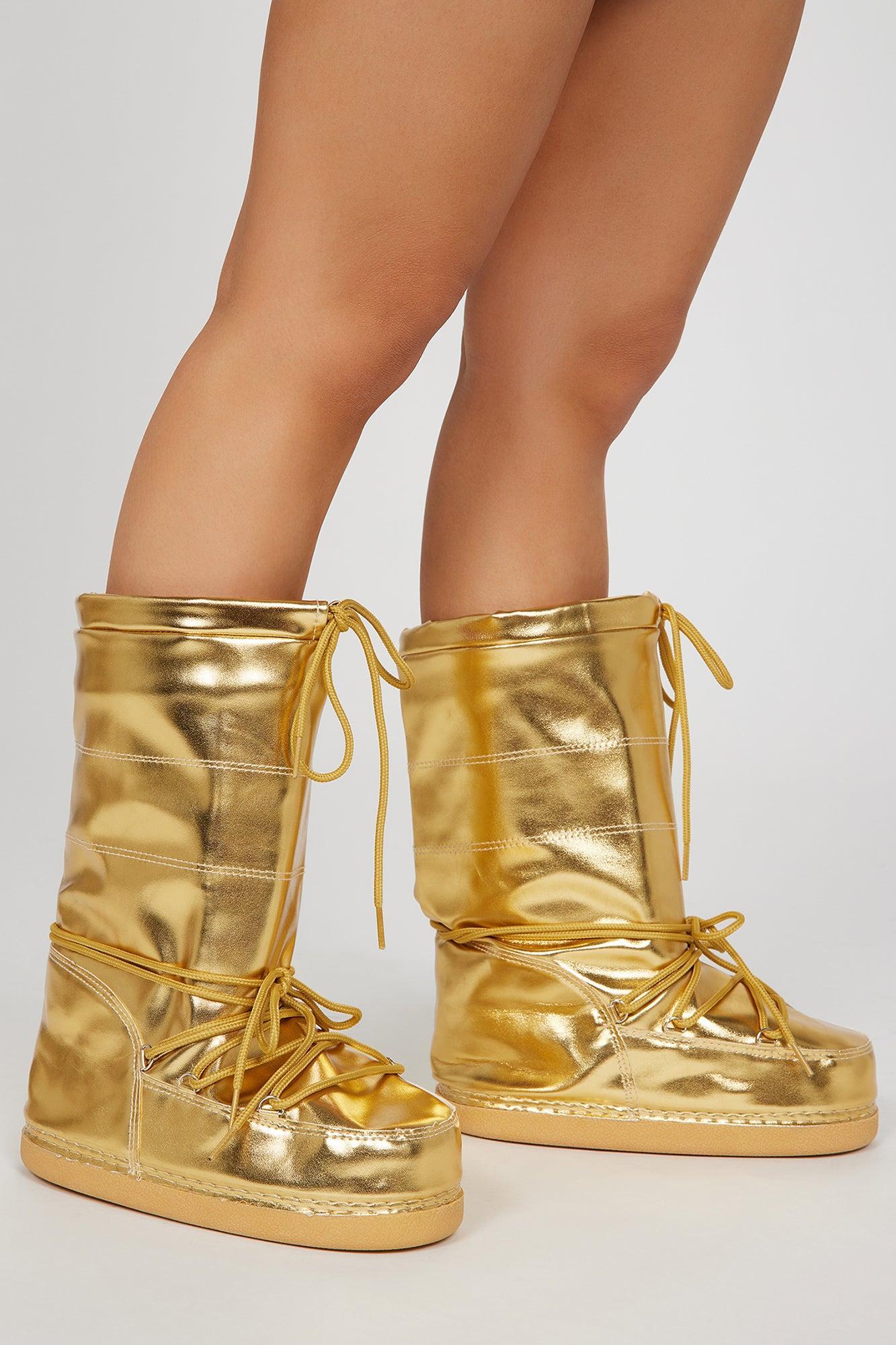 Snowbell Flat Boots - Gold Product Image