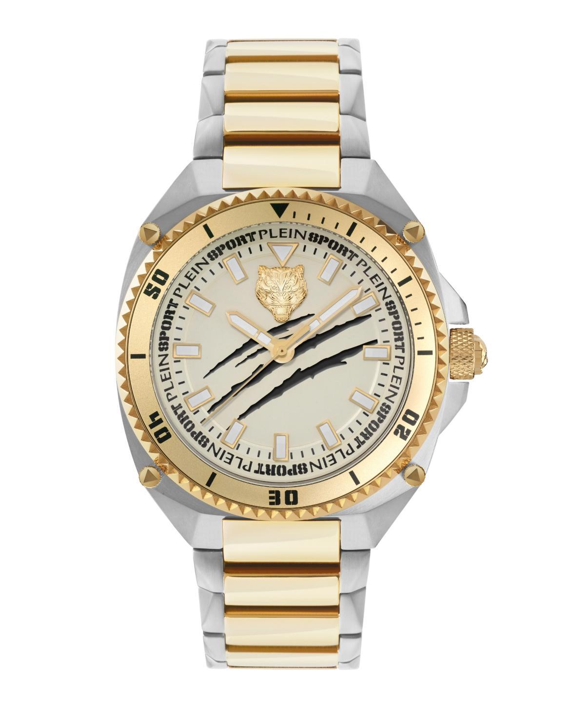 Plein Sport Mens Thunder Force Three Hand Quartz Two Tone Stainless Steel 47MM - Two Tone Product Image