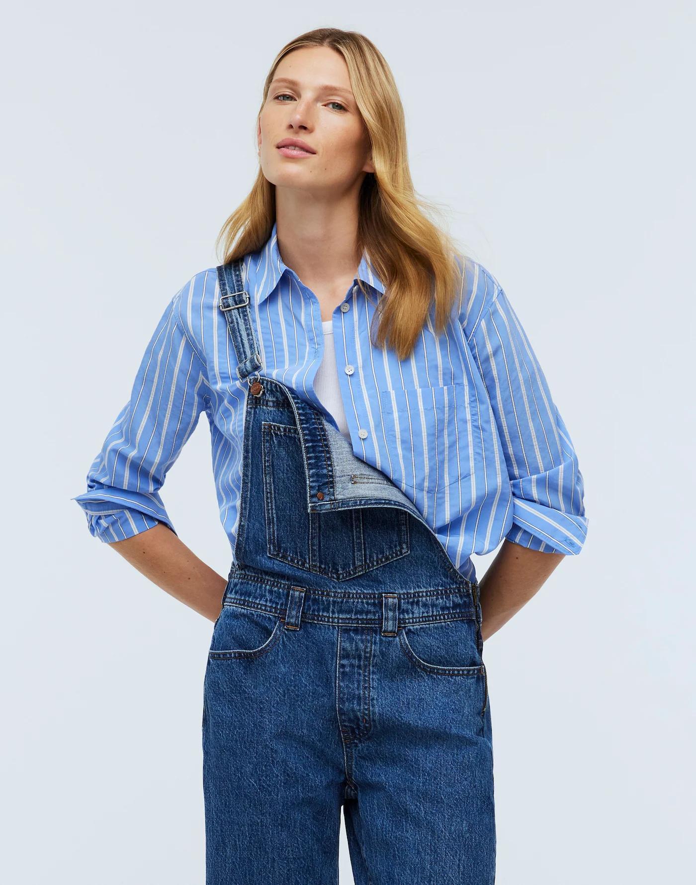 Low-Slung Straight Overalls in Clifdon Wash Product Image