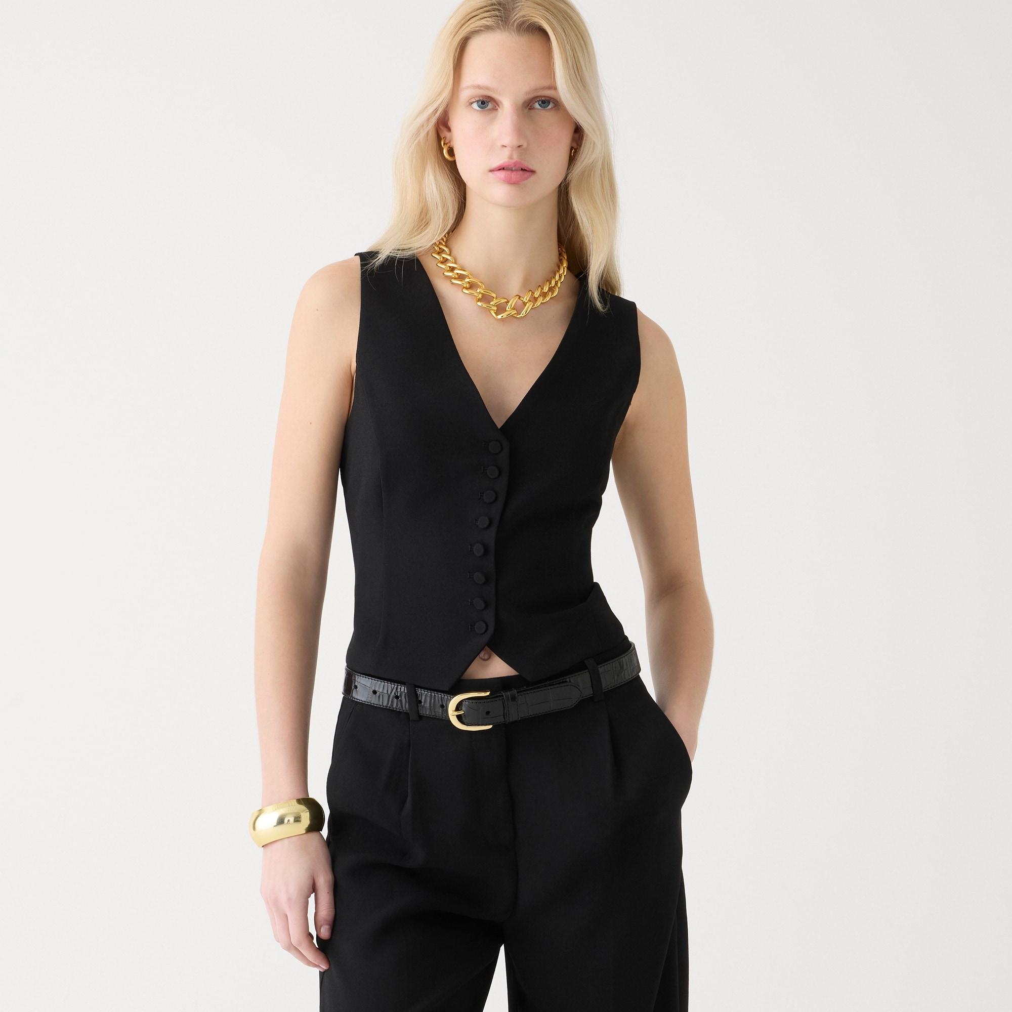 Slim-fit tuxedo vest in city crepe Product Image