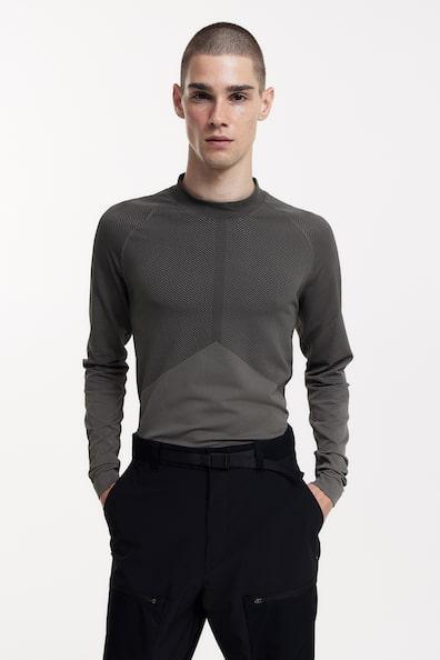 H & M - DryMove Seamless Sports Shirt - Gray Product Image