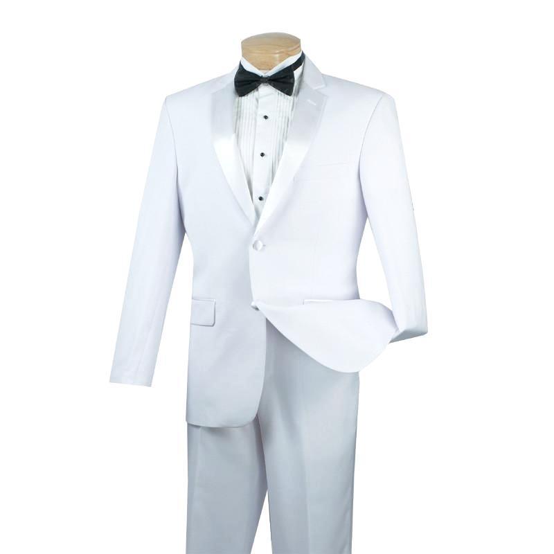 Excalibur Collection - Slim Fit Tuxedo 2 Piece 2 Button Design in White Product Image