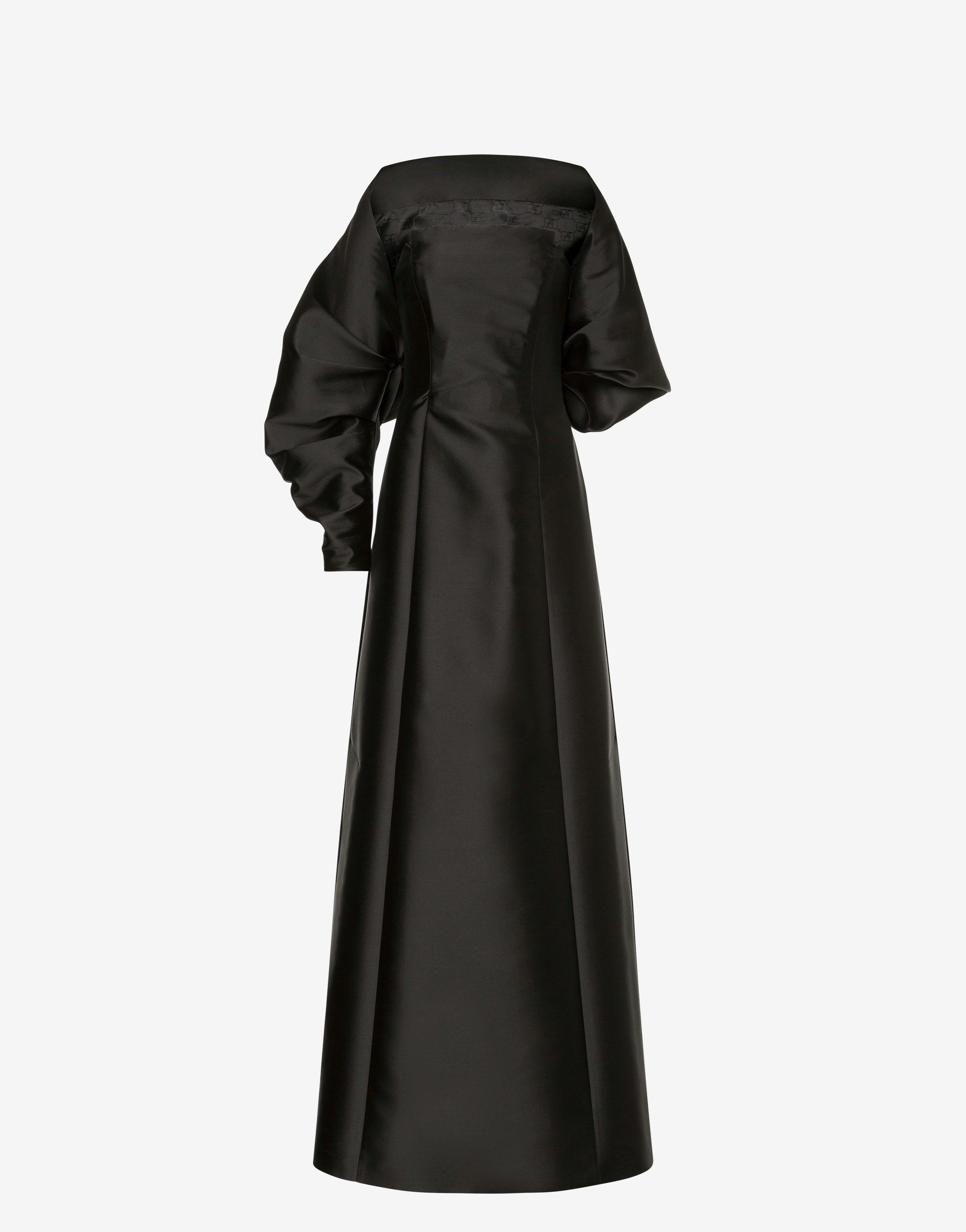 Long mikado dress with shrug Product Image