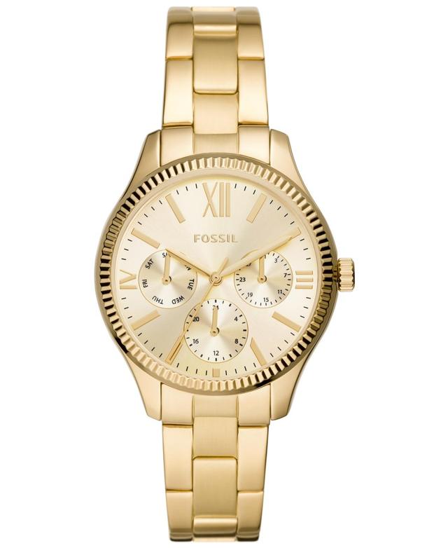 Fossil Womens Rye Multifunction Gold-Tone Stainless Steel Watch, 36mm Product Image