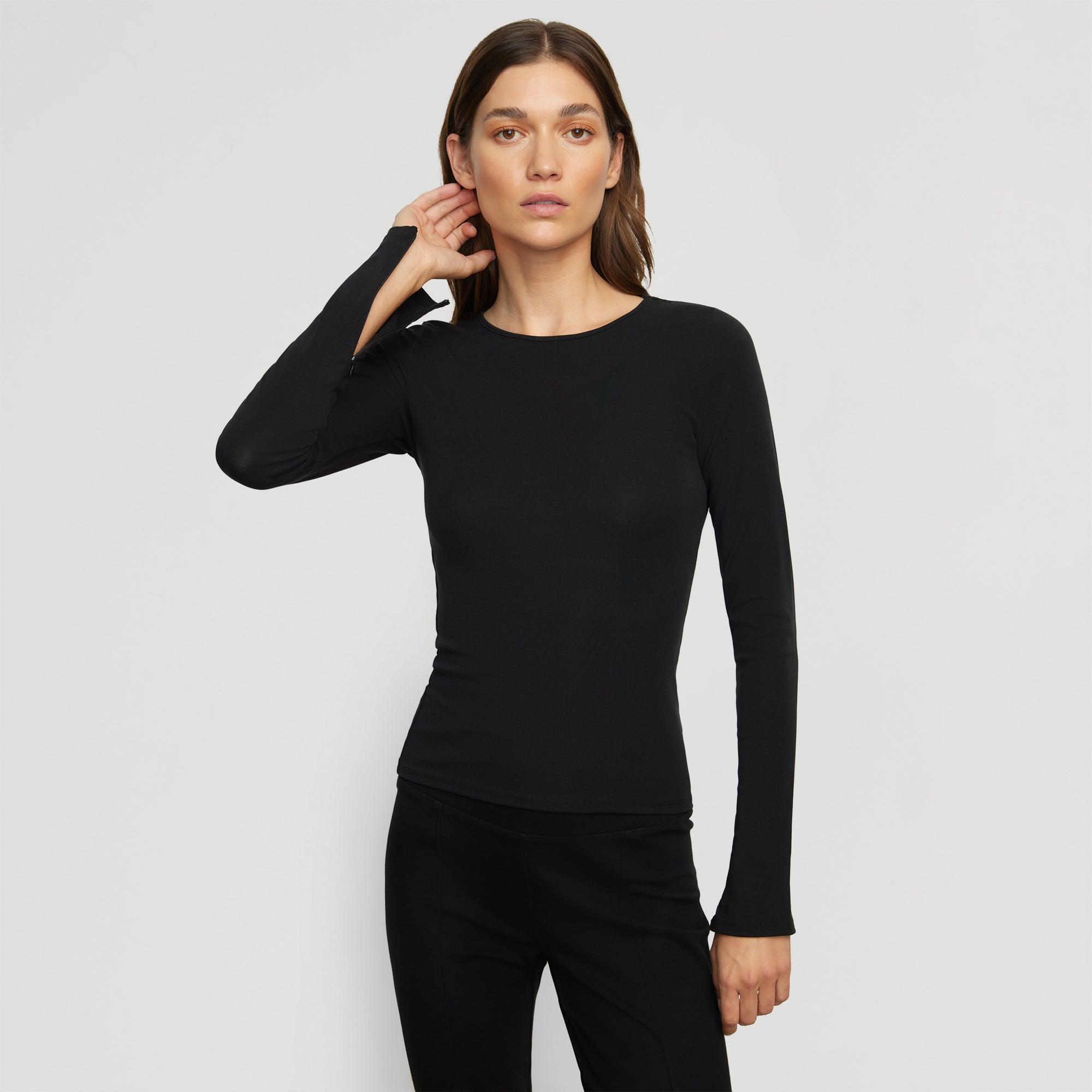 Ronit Zipper-Sleeve Crew-Neck Tee product image