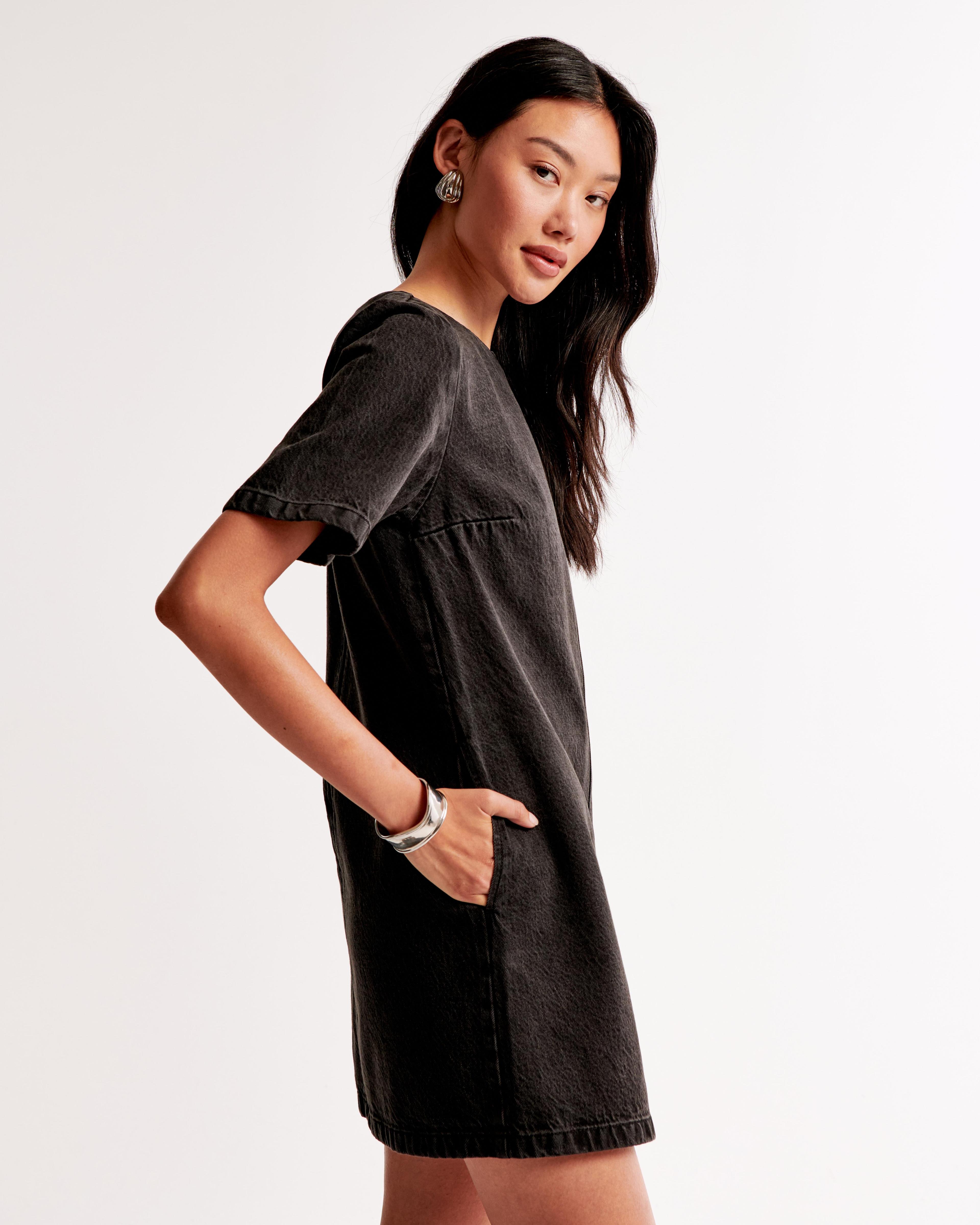 Denim Tee Shift Dress Product Image