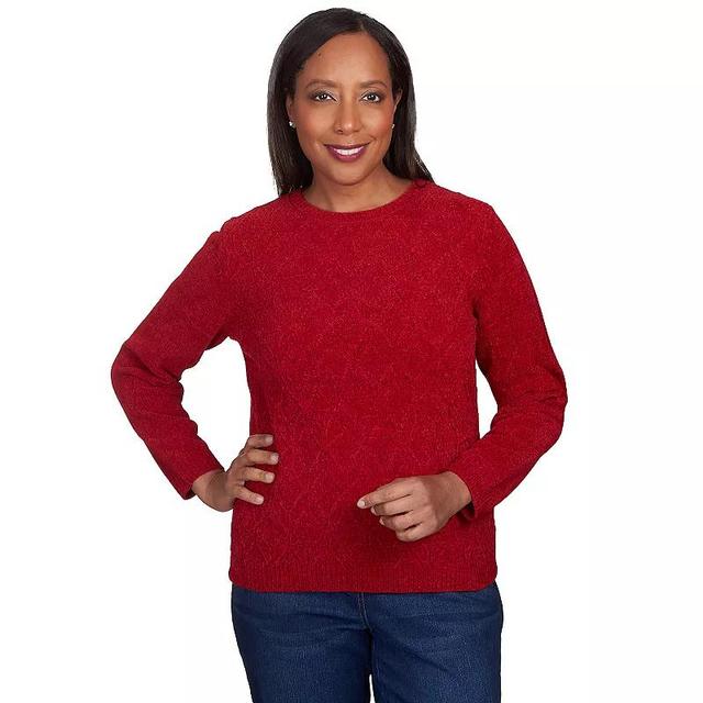 Petite Alfred Dunner Classic Chenille Pullover Sweater, Womens Product Image