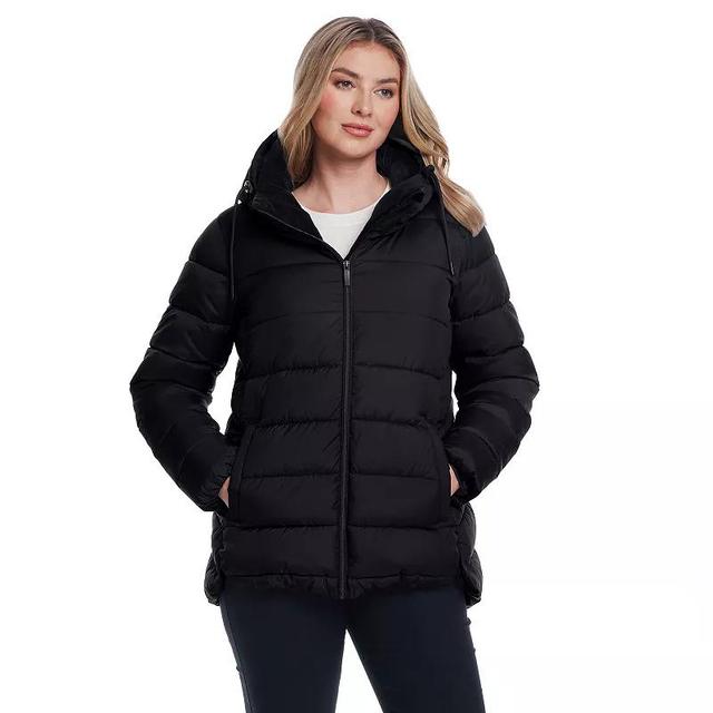 Womens Weathercast Hooded Puffer Coat with Cozy Pile Product Image