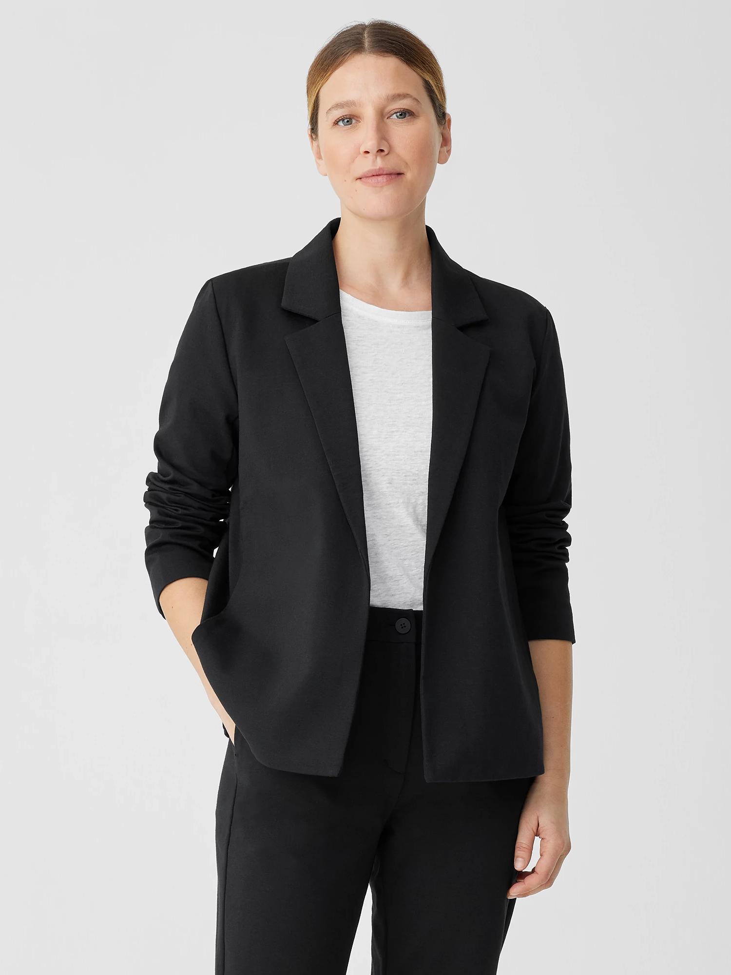 EILEEN FISHER Cotton Blend Ponte Blazerfemale Product Image