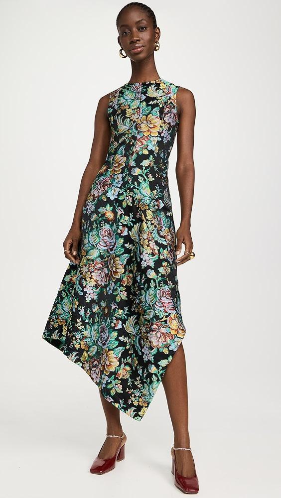 Marques Almeida Brocade Fitted Sleeveless Dress with Assymetric Hem | Shopbop Product Image