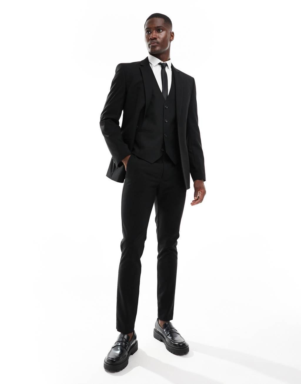 ASOS DESIGN new skinny suit pants in black Product Image