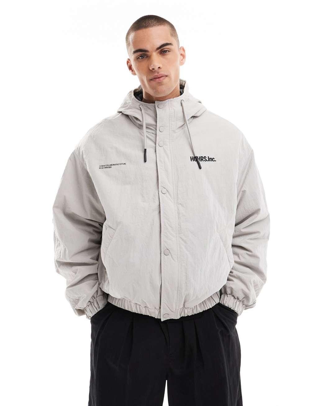 Bershka windbreaker in gray Product Image