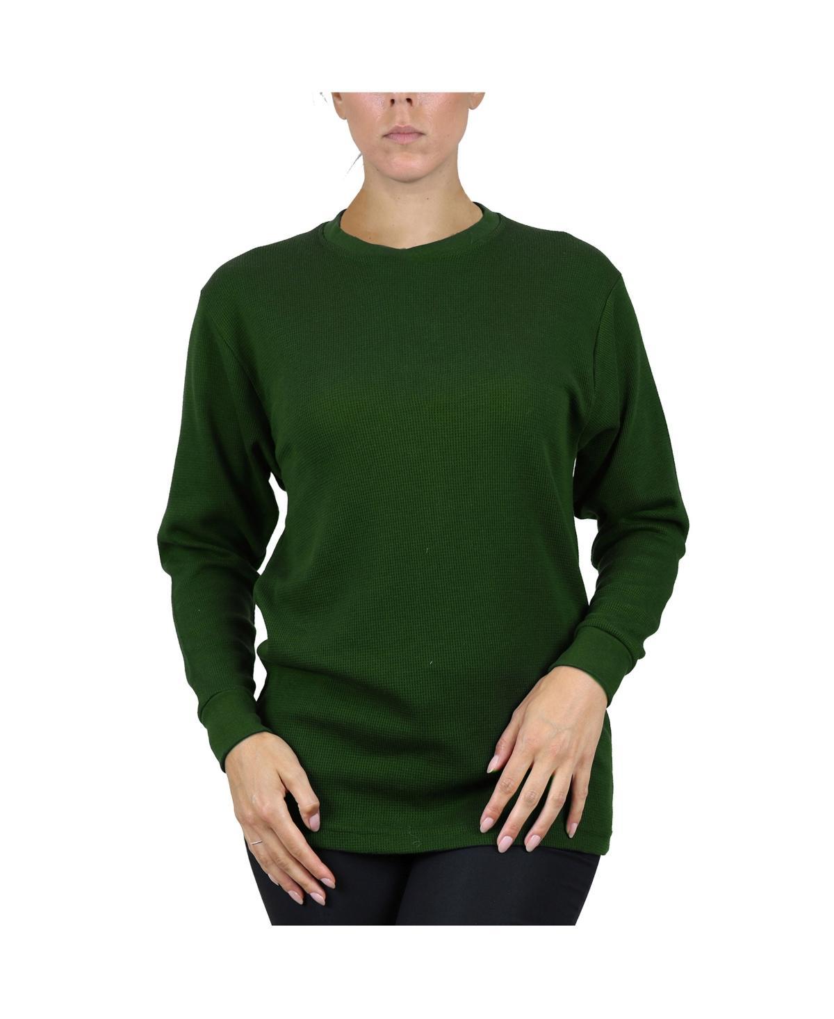 Womens Loose Fit Waffle Knit Thermal Shirt Product Image