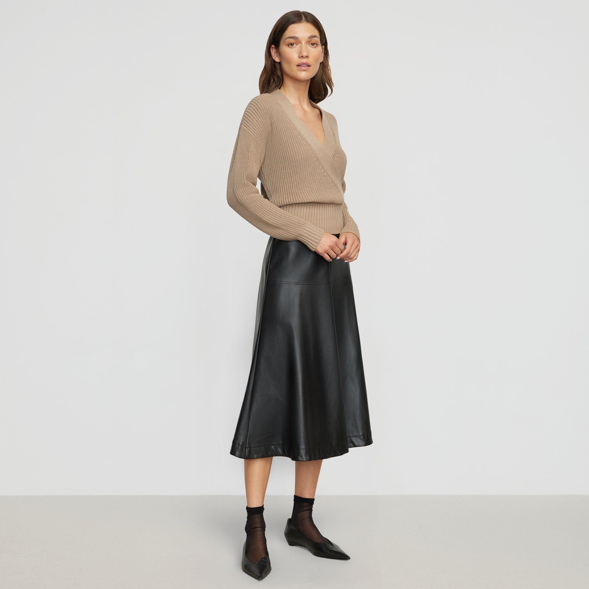 Harley A-Line Vegan Leather Skirt Product Image