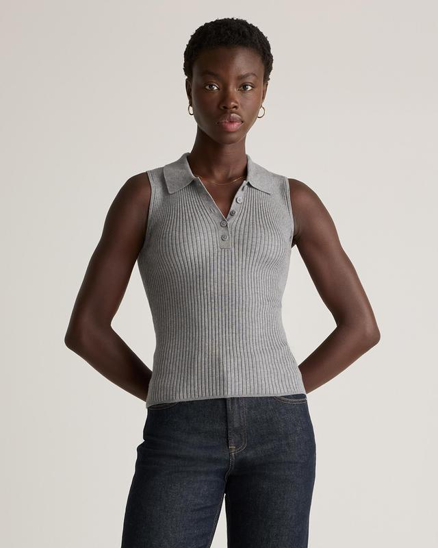 Eco-Knit Polo Sweater Tank Product Image