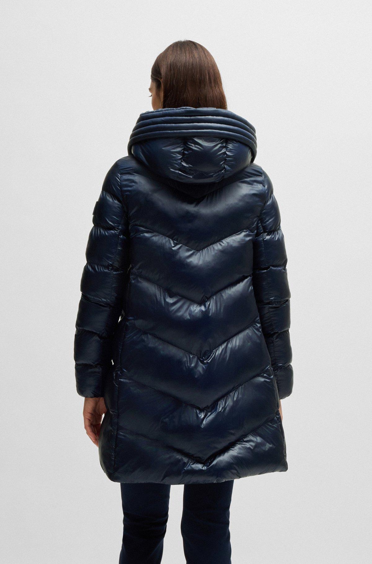 Water-repellent padded parka jacket with polished trims Product Image