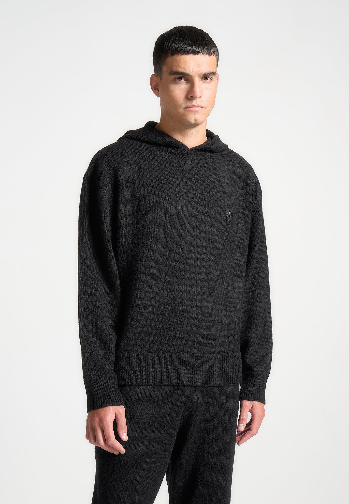 Signature Mohair-Blend Hoodie - Black Male Product Image